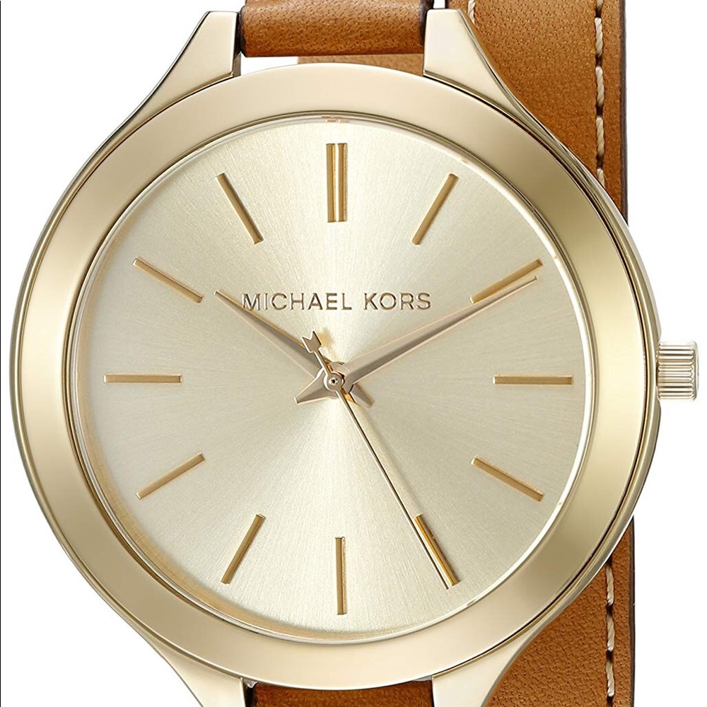 Michael Kors Slim Runway Watch - brown leather